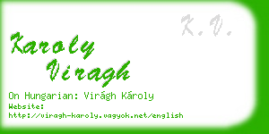 karoly viragh business card