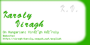 karoly viragh business card